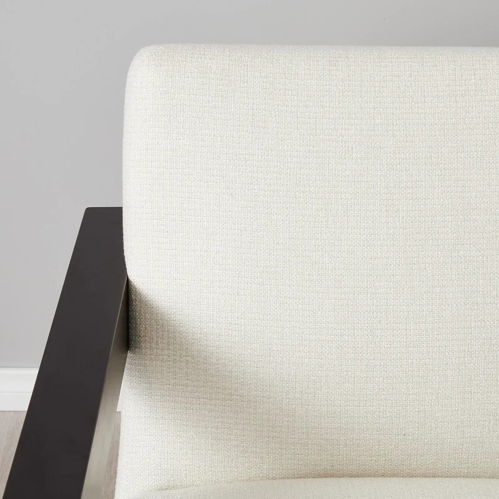 Stellan Chestnut White Woven Fabric Occasional Chair-Brown Wooden Legs