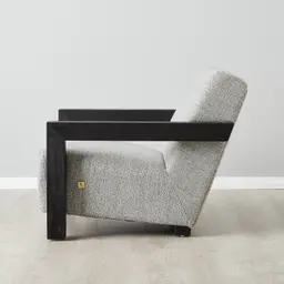 Stellan Mid Grey Woven Fabric Occasional Chair-Black Legs