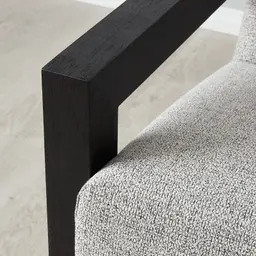 Stellan Mid Grey Woven Fabric Occasional Chair-Black Legs