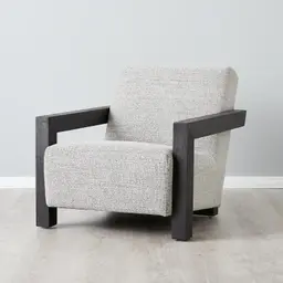 Stellan Mid Grey Woven Fabric Occasional Chair-Black Legs