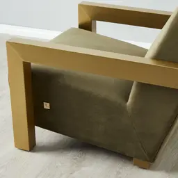 Stellan Olive Green Velvet Occasional Chair-Brushed Gold Legs