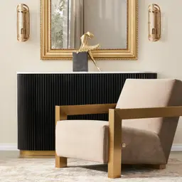 Stellan Beige Velvet  Occasional Chair-Brushed Gold Stainless Steel Legs
