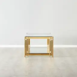 Lindsay Polished Gold Stainless Steel Coffee Table