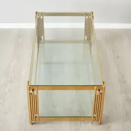 Lindsay Polished Gold Stainless Steel Coffee Table