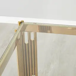 Lindsay Polished Gold Stainless Steel Side Table