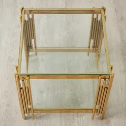 Lindsay Polished Gold Stainless Steel Side Table