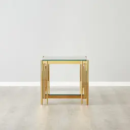 Lindsay Polished Gold Stainless Steel Side Table