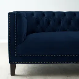 Vogue Navy Blue Velvet 3-Seater Sofa