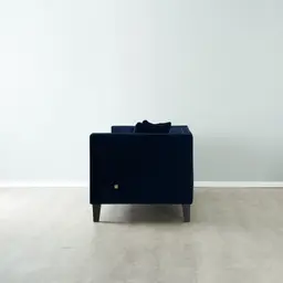 Vogue Navy Blue Velvet 3-Seater Sofa