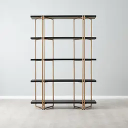 Heinrich Black Wooden Shelf