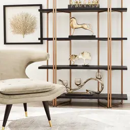 Heinrich Black Wooden Shelf