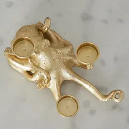 Octopus Gold Resin Candleholder