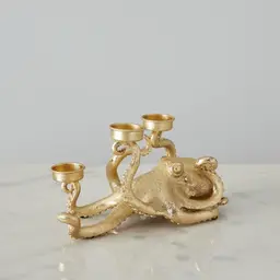 Octopus Gold Resin Candleholder