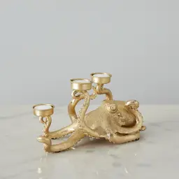 Octopus Gold Resin Candleholder