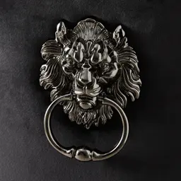 Viktor Black Velvet Dining Chair - Black Nickel Lionhead Pull