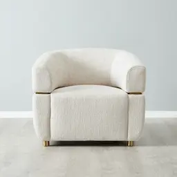 Malta II Powder White Chenille Fabric Occasional Chair