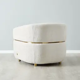 Malta II Powder White Chenille Fabric Occasional Chair