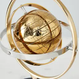 Armillary Sphere Champagne Gold Metal Decorative