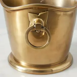 Bacchus Shiny Brass Colour Metal Wine Cooler