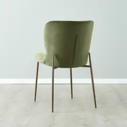 Hailey Olive Green Velvet Dining Chair - Bronze Legs