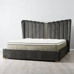 Madrid Charcoal Velvet King Bed