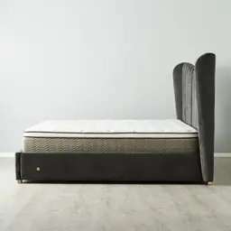 Madrid Charcoal Velvet King Bed