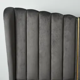 Madrid Charcoal Velvet Queen Bed