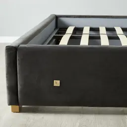 Madrid Charcoal Velvet Queen Bed