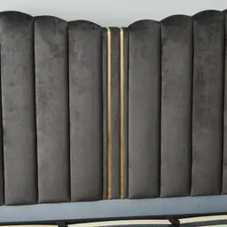 Madrid Charcoal Velvet Queen Bed