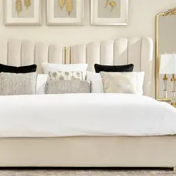 Madrid Cream Velvet King Bed