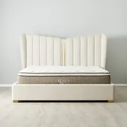 Madrid Cream Velvet Queen Bed
