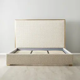 Harlow Light Sand Grey and White Boucle King Bed