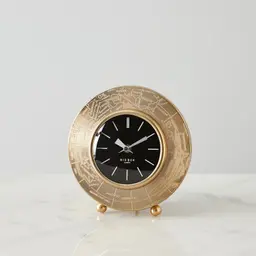Miriam Matte Antique Brass Croc Pattern Table Clock