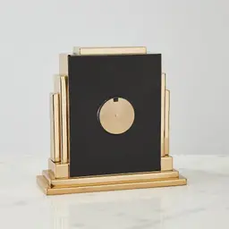 Clarita Matte Antique Brass Table Clock