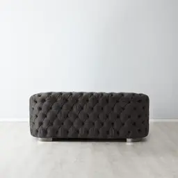 Kelly Charcoal Velvet 2 Seater Sofa - Black Nickel Legs