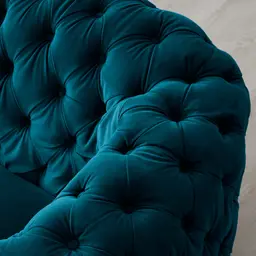 Kelly Peacock Blue Velvet 2 Seater Sofa Gold Legs