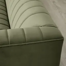 Astoria III Olive Green Velvet 3-Seater Sofa