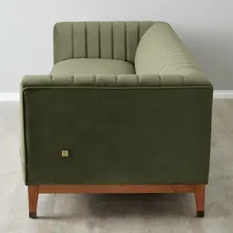 Astoria III Olive Green Velvet 3-Seater Sofa