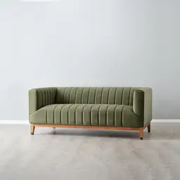 Astoria III Olive Green Velvet 2-Seater Sofa