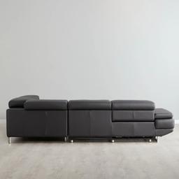 Alessia Black Leather Right Recliner Lounge