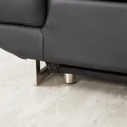 Alessia Black Leather Right Recliner Lounge