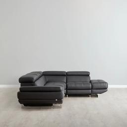 Alessia Black Leather Right Recliner Lounge