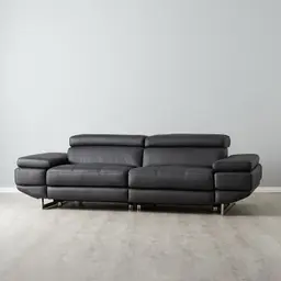 Elena Black Leather 3-Seater Electric Recliner