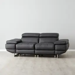 Elena Black Leather 2-Seater Electric Recliner