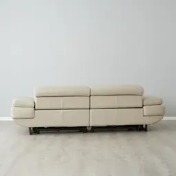 Elena Almond Cream Leather 3-Seater Electric Recliner