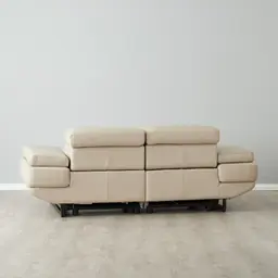 Elena Almond Cream Leather 2-Seater Electric Recliner