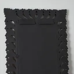 Daphne Black and Gold Carved Wooden Rectangle Mirror