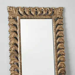 Daphne Black and Gold Carved Wooden Rectangle Mirror