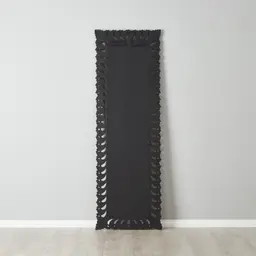 Daphne Black and Gold Carved Wooden Rectangle Mirror