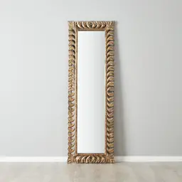 Daphne Black and Gold Carved Wooden Rectangle Mirror